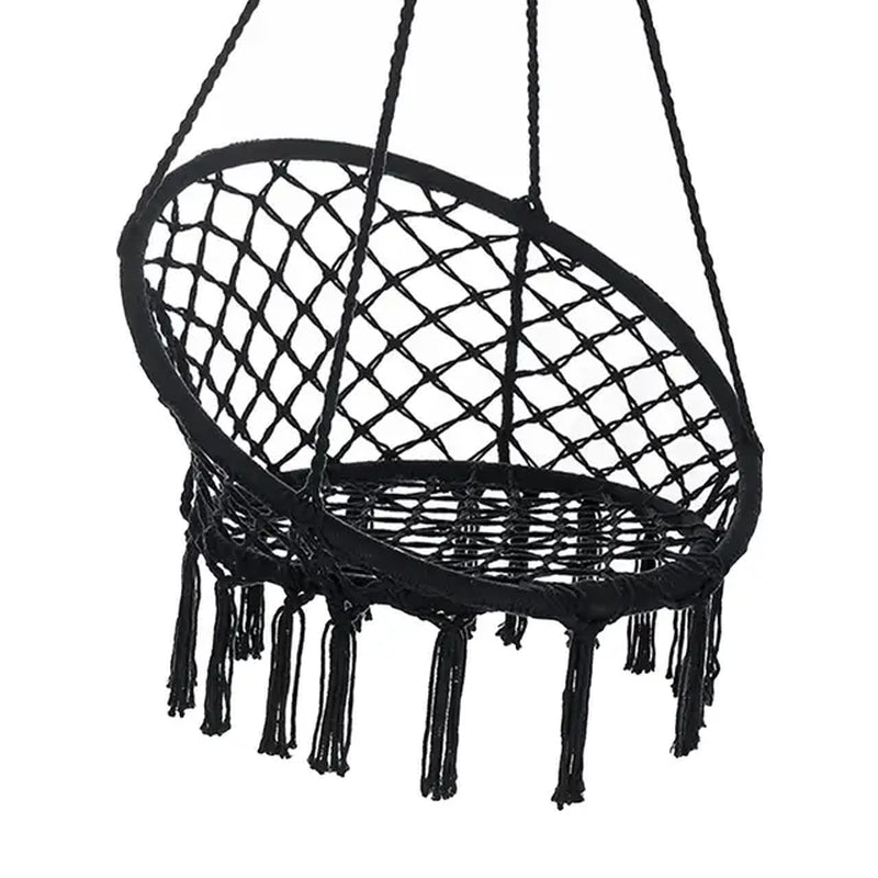 Portable Outdoor Hammock Woven Durable Fabric Hanging Basket Ceiling Chairs Swing for Courtyard Garden Bedroom outside Patio