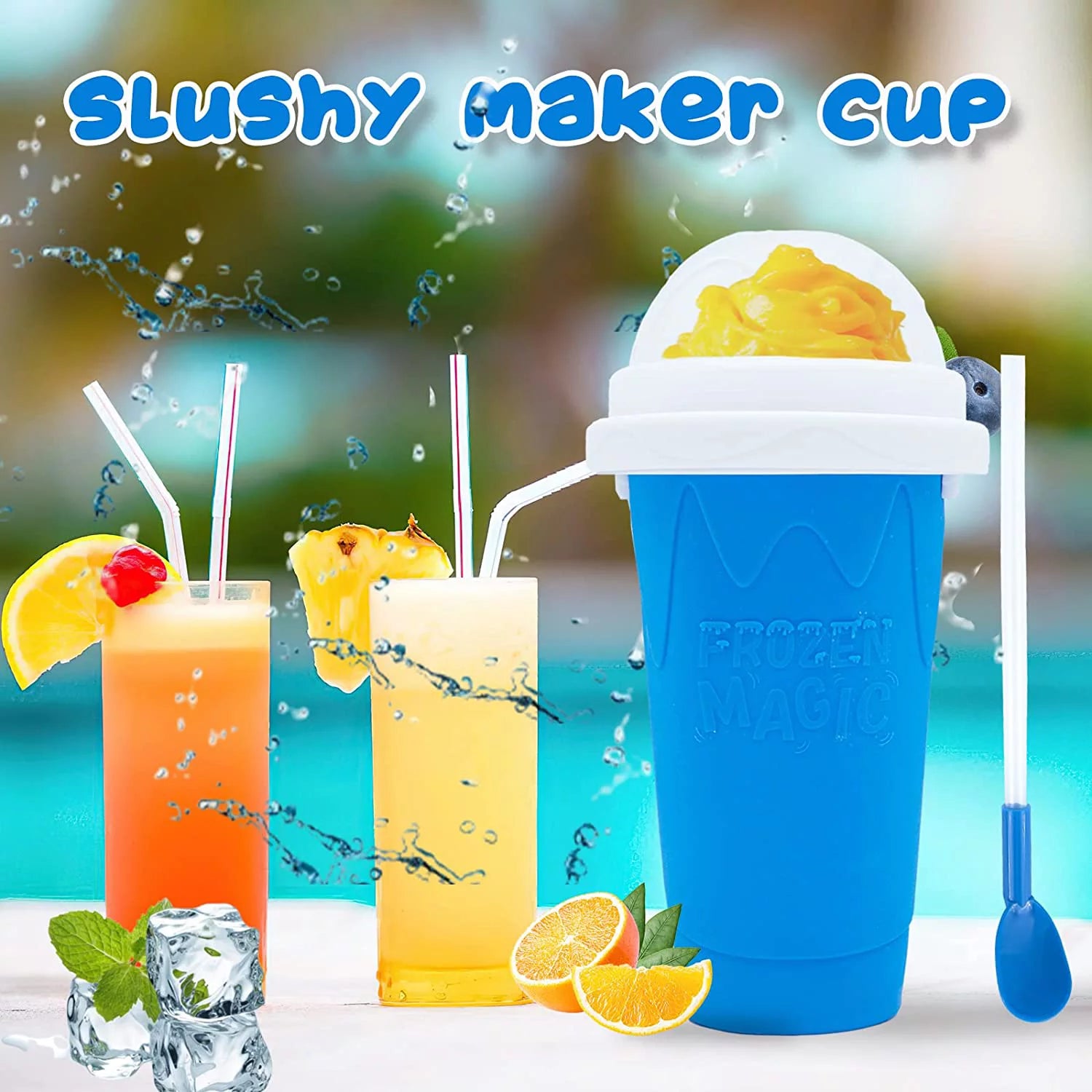 Magic Slushy Maker Squeeze Cup Slushie Maker, Slushie Cup, Slushy Cup, Homemade Milk Shake Maker Cooling Cup Squee DIY It for Children and Family